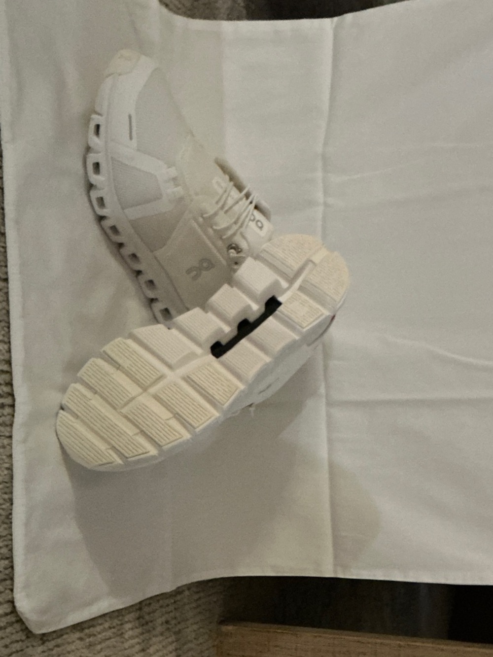 On Cloud White Performance Running Sneakers